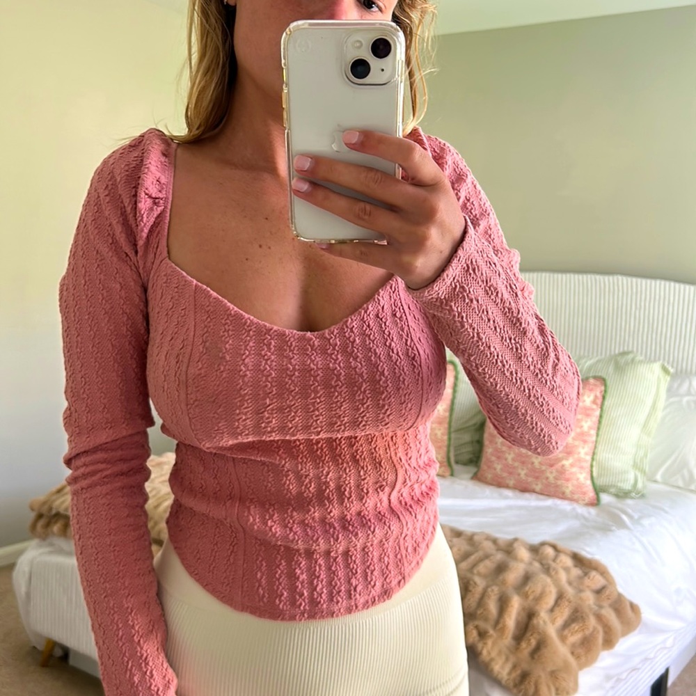 Pink long sleeve top